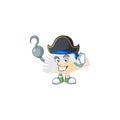 Cool one hand Pirate white chinese folding fan cartoon character wearing hat