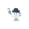 Cool one hand Pirate white hoppang cartoon character wearing hat