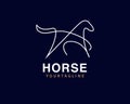 Cool one line Horse logo design and unique animal concept, can be used as a sign, app Icon or symbol, multi-layer vector and easy Royalty Free Stock Photo