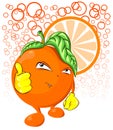 Cool orange fruit character