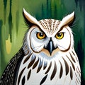 Cool owl illustration - ai generated image