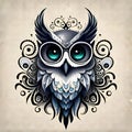 Cool owl illustration - ai generated image