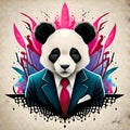 Cool panda illustration - ai generated image