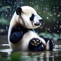 Cool panda illustration - ai generated image