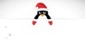 Cool penguin with sunglasses and red gloves merry christmas