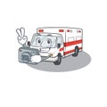 Cool Photographer ambulance character with a camera Royalty Free Stock Photo