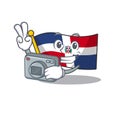 Cool Photographer flag dominican republic character with a camera