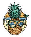 Cool pineapple on the beach