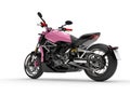 Cool pink modern motorcycle - rear side view