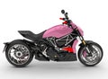 Cool pink modern motorcycle - side view