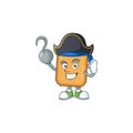 Cool pirate of biscuit cartoon design style with one hook hand