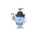 Cool pirate of handsanitizer cartoon design style with one hook hand