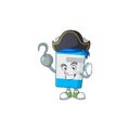 Cool pirate of medical bottle cartoon design style with one hook hand