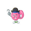 Cool pirate of streptococcus pyogenes cartoon design style with one hook hand