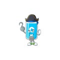 Cool pirate of wall hand sanitizer cartoon design style with one hook hand