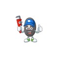 Cool Plumber black beans cartoon character mascot design