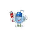 Cool Plumber blue potion on mascot picture style