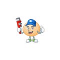 Cool Plumber brown hoppang on mascot picture style
