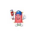 Cool Plumber chinese red scroll on mascot picture style