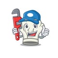 Cool Plumber cook hat on mascot picture style