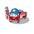 Cool Plumber fire truck on mascot picture style