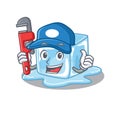 Cool Plumber ice cube on mascot picture style
