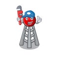 Cool Plumber radio tower on mascot picture style