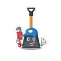 Cool Plumber snow shovel on mascot picture style
