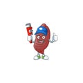 Cool Plumber sweet potatoes cartoon character mascot design