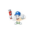 Cool Plumber white chinese folding fan on mascot picture style