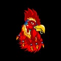 Cool punk rooster mascot vector