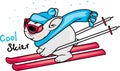Cool rabbit on skis