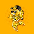 Cool rapper goldfish character. Cool character for the logo. Royalty Free Stock Photo