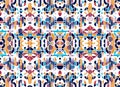 Seamless pattern Retro style with lines and shapes irregulars in white background. Generative AI Royalty Free Stock Photo