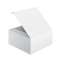 Cool Realistic White Box Opened. Square shape Royalty Free Stock Photo