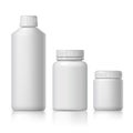 Cool Realistic White plastic bottle. Product Packing Cosmetic, medicine.