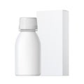 Cool Realistic White plastic bottle. Product Packing Cosmetic, medicine.