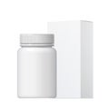 Cool Realistic White plastic bottle. Product Packing Cosmetic, medicine.