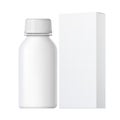 Cool Realistic White plastic bottle. Product Packing Cosmetic, medicine.