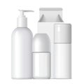 Cool Realistic White plastic bottle. Product Packing Cosmetic, medicine.