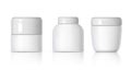 Cool Realistic White plastic bottle set. Product Packing