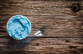 Cool refreshing blue Italian ice cream in a tub Royalty Free Stock Photo