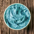 Cool refreshing turquoise blue ice cream