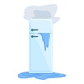 Cool refrigerator repair icon, cartoon style