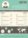 Cool resume cv design with dark and light contrast Royalty Free Stock Photo