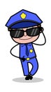 Cool - Retro Cop Policeman Vector Illustration Royalty Free Stock Photo