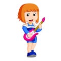 Cool rock star girl playing guitar Royalty Free Stock Photo