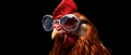 Cool Rooster Donning Shades, Ready For Your Message