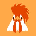 Cool rooster face,vector illustration,front side