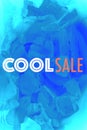 Cool sale sign with a beautiful view of cool ice and minimal modern atmosphere.